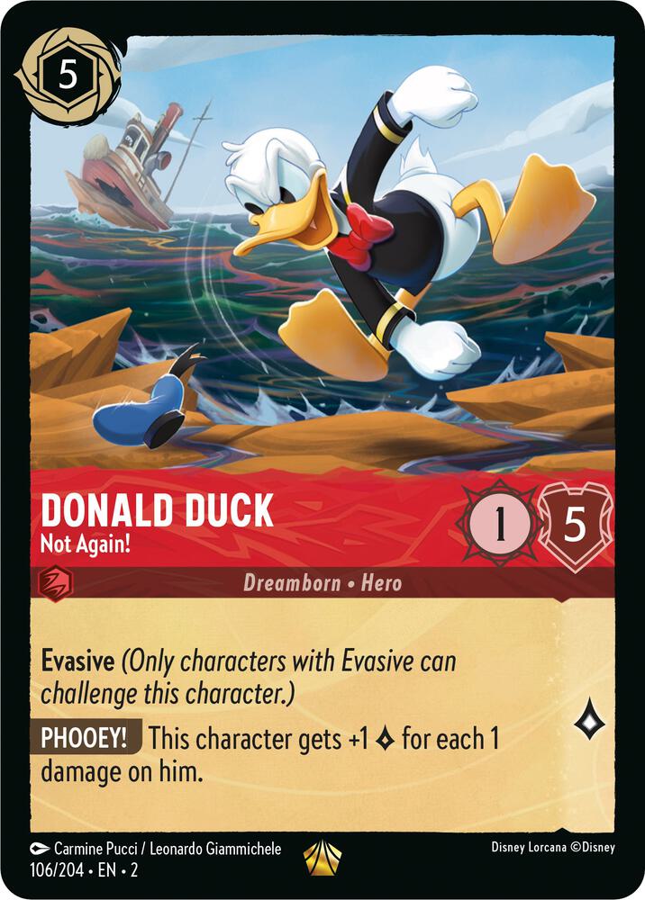 Donald Duck - Not Again! - 106/204 - Legendary - Lorcana Rise of the Floodborn