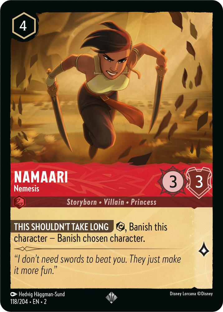 Namaari - Nemesis - 118/204 - Super Rare - Lorcana Rise of the Floodborn