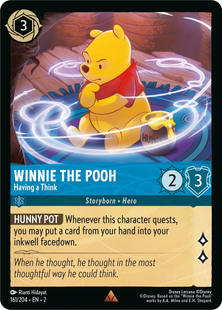 COLD FOIL Winnie the Pooh - Having a Think - 161/204 - Rare - Lorcana Rise of the Floodborn