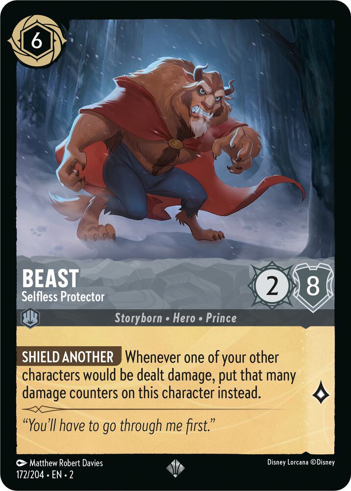 Beast - Selfless Protector - 172/204 - Super Rare - Lorcana Rise of the Floodborn