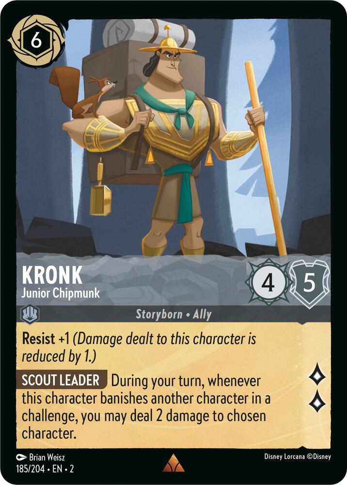 COLD FOIL Kronk - Junior Chipmunk - 185/204 - Rare - Lorcana Rise of the Floodborn
