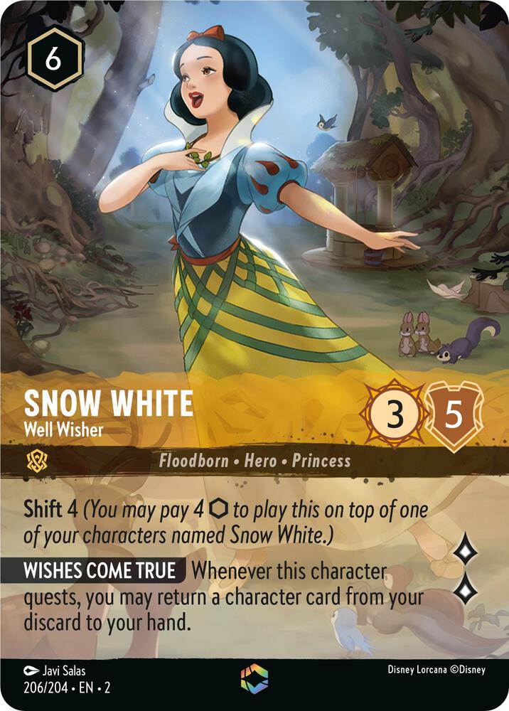 ENCHANTED Snow White - Well Wisher - 206/204 - Enchanted - Lorcana Rise of the Floodborn