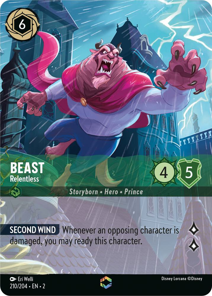 ENCHANTED Beast - Relentless - 210/204 - Enchanted - Lorcana Rise of the Floodborn