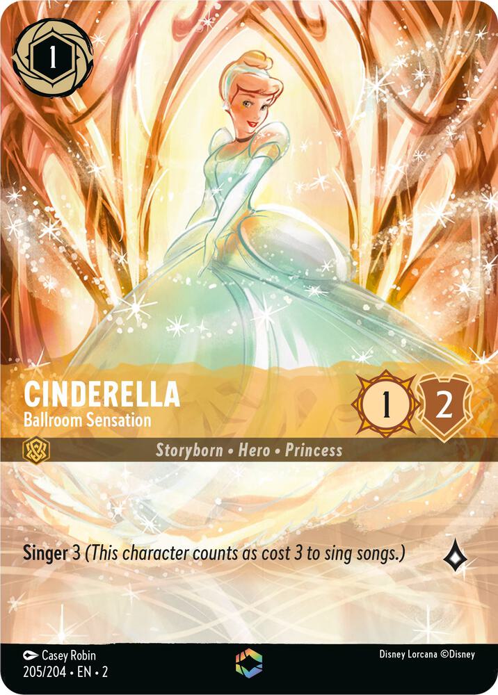 ENCHANTED Cinderella - Ballroom Sensation - 205/204 - Enchanted - Lorcana Rise of the Floodborn