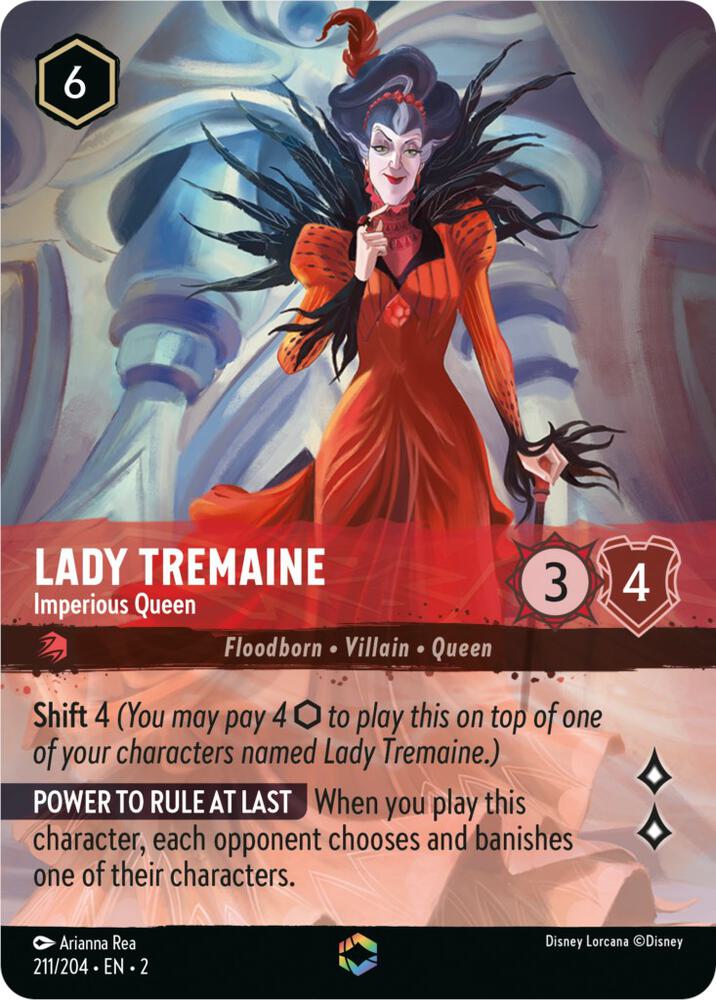 ENCHANTED Lady Tremaine - Imperious Queen - 211/204 - Enchanted - Lorcana Rise of the Floodborn