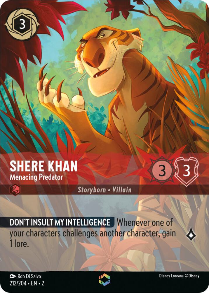 ENCHANTED Shere Khan - Menacing Predator - 212/204 - Enchanted - Lorcana Rise of the Floodborn