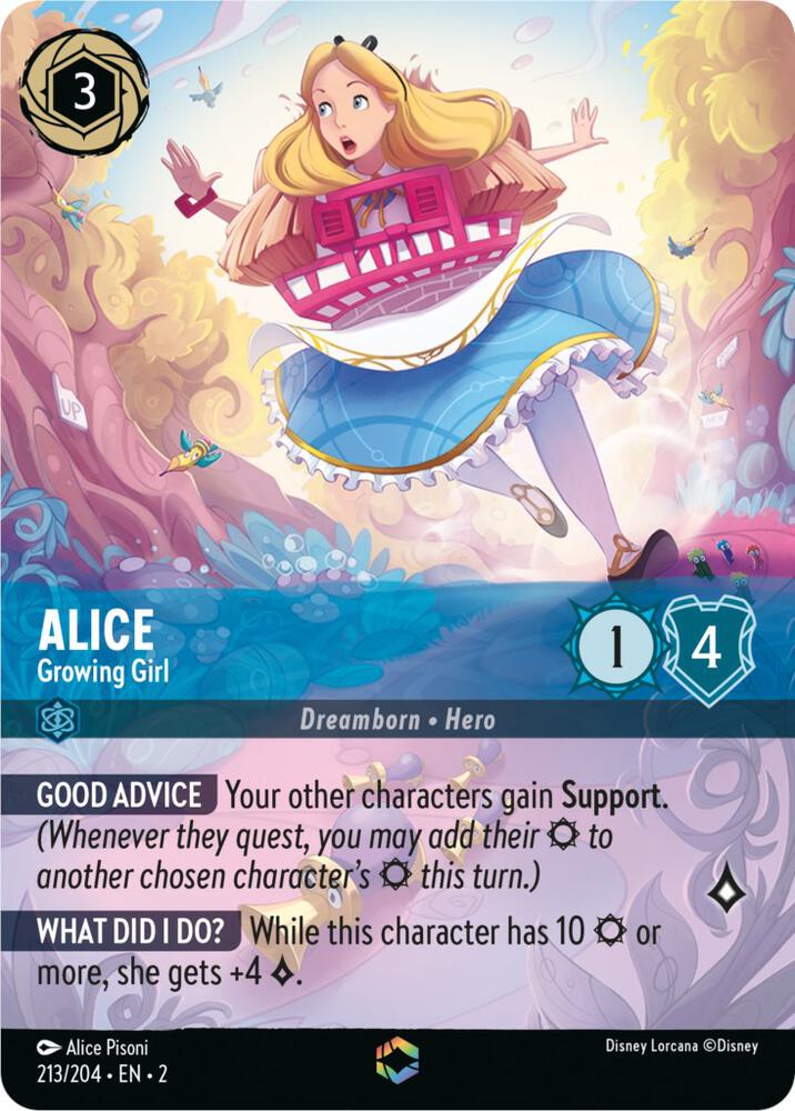 ENCHANTED Alice - Growing Girl - 213/204 - Enchanted - Lorcana Rise of the Floodborn
