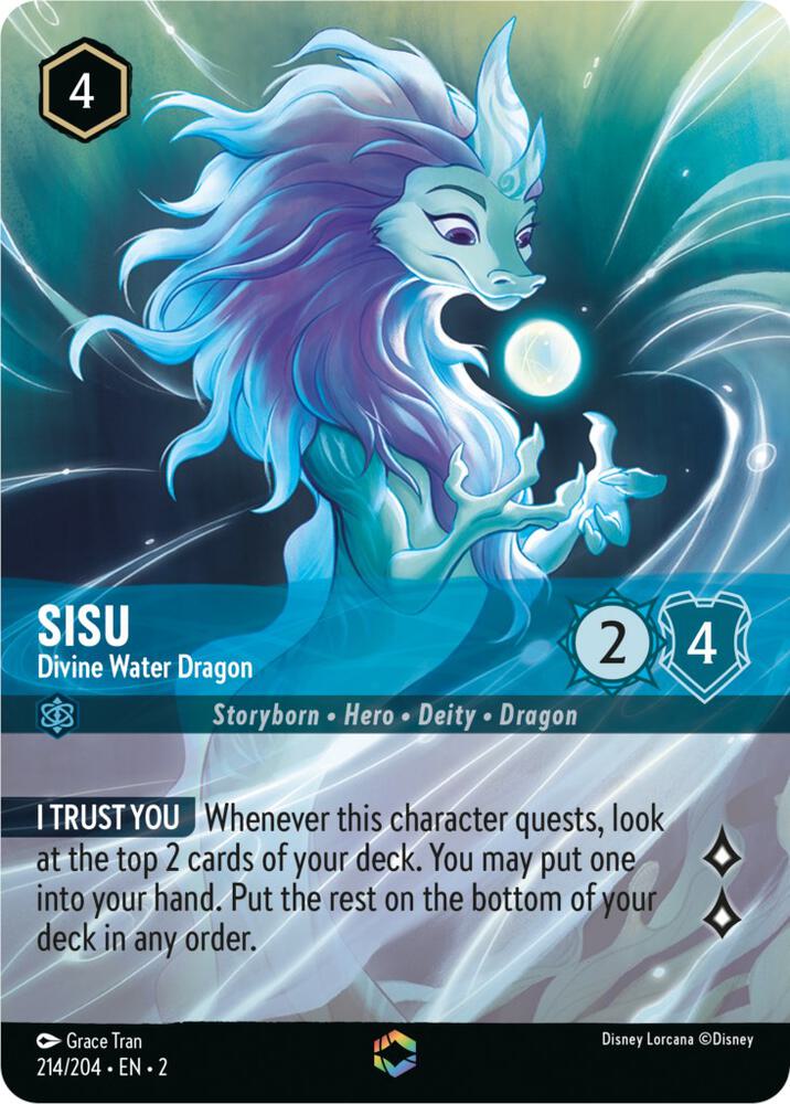 ENCHANTED Sisu - Divine Water Dragon - 214/204 - Enchanted - Lorcana Rise of the Floodborn