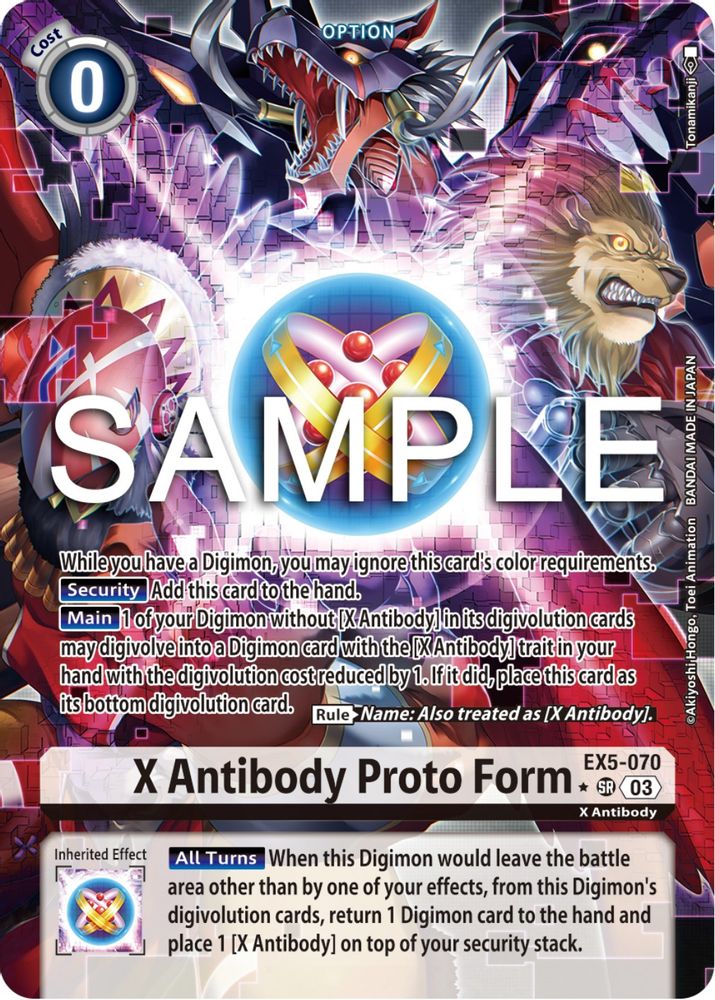 X Antibody Proto Form (Alternate Art) (EX5-070) SR★ - Digimon Animal Colosseum