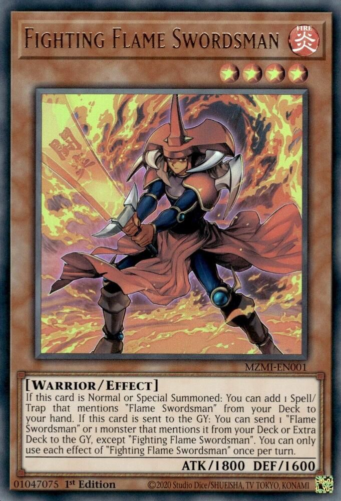 Fighting Flame Swordsman - (MZMI-EN001) Ultra Rare - 1st Edition