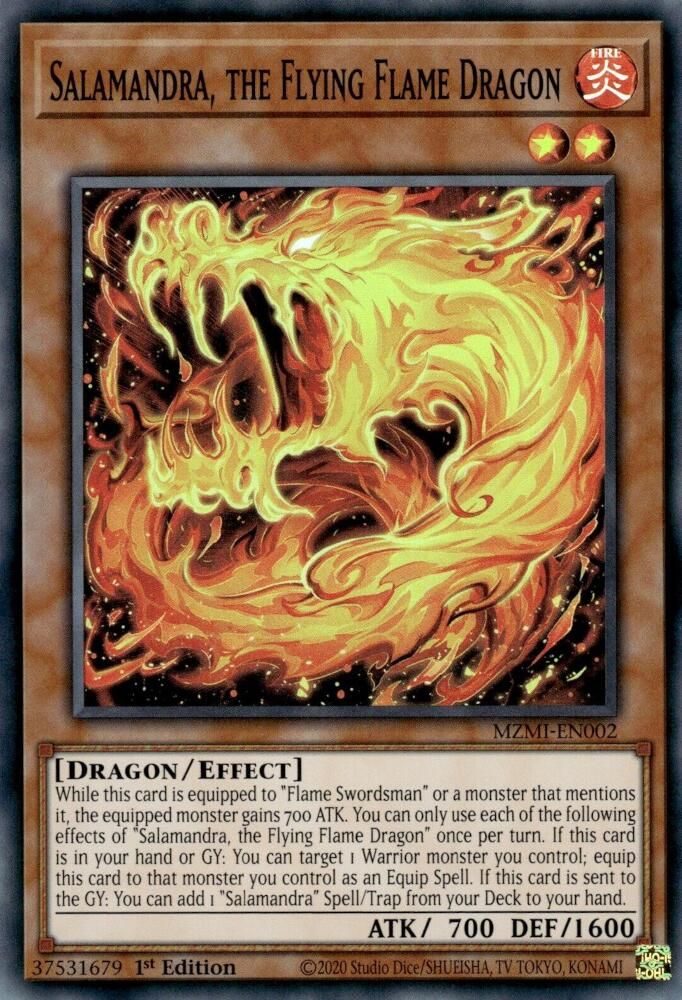 Salamandra, the Flying Flame Dragon - (MZMI-EN002) Super Rare - 1st Edition