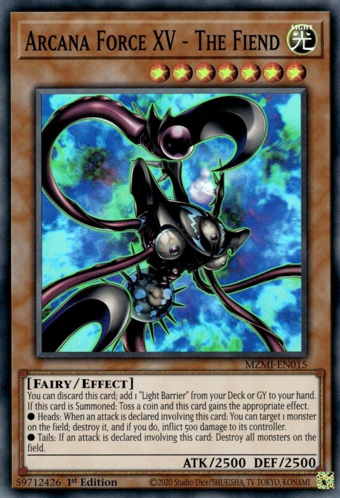 Arcana Force XV - The Fiend - (MZMI-EN015) Super Rare - 1st Edition