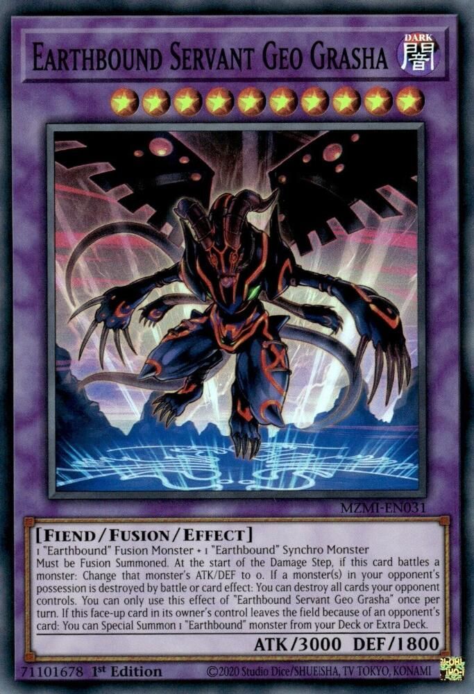 Earthbound Servant Geo Grasha - (MZMI-EN031) Super Rare - 1st Edition