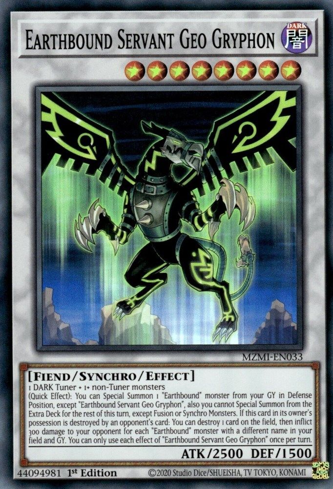 Earthbound Servant Geo Gryphon - (MZMI-EN033) Super Rare - 1st Edition