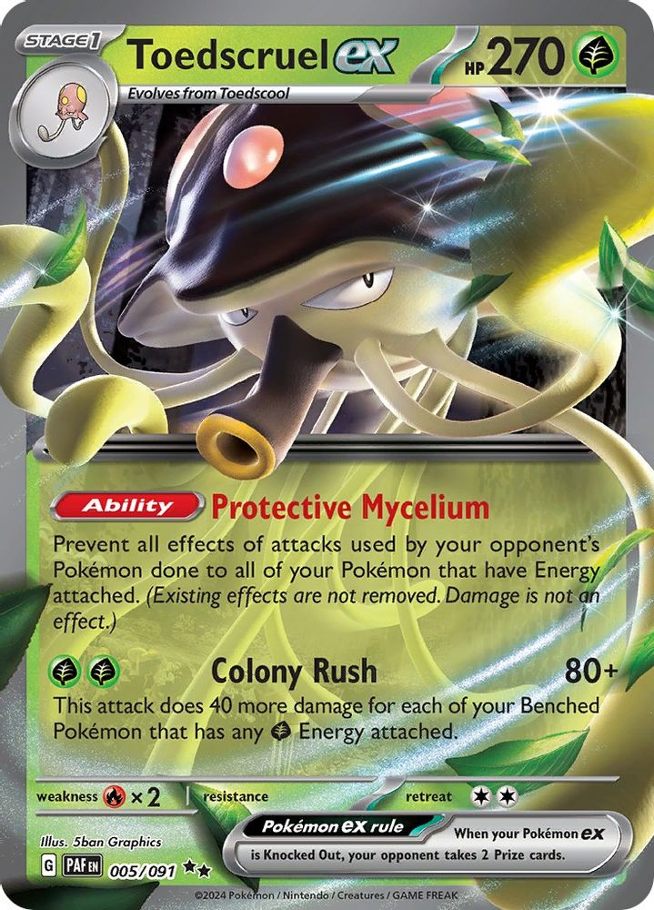 Toedscruel ex - [  005/091 ] - Double Rare - Pokemon SV Paldean Fates