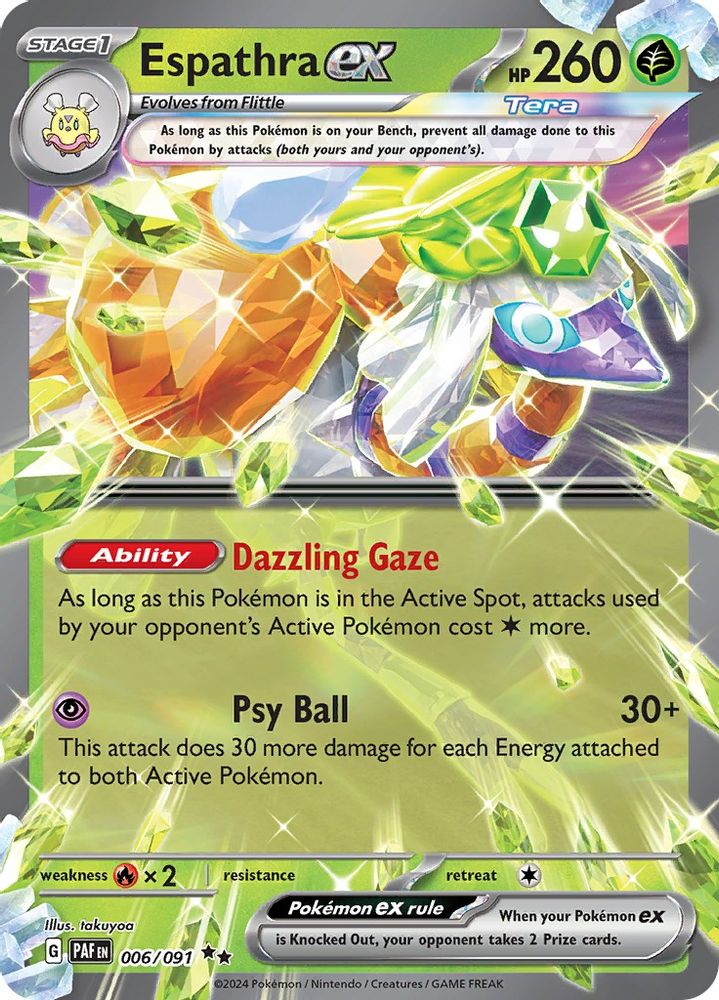 Espathra ex - [  006/091 ] - Double Rare - Pokemon SV Paldean Fates