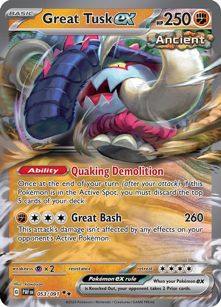 Great Tusk ex - [  053 ] - Double Rare - Pokemon SV Paldean Fates