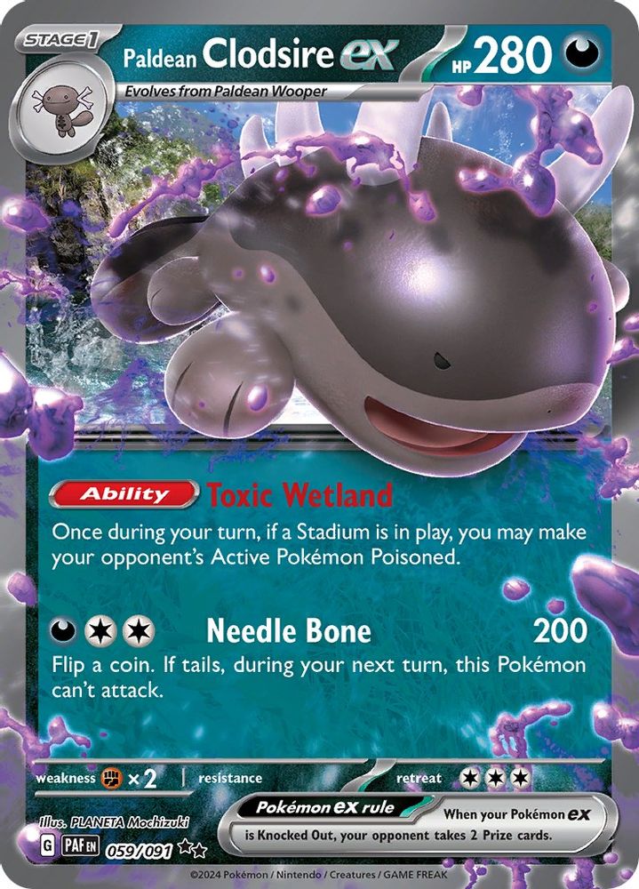 Paldean Clodsire ex - [  059/091 ] - Double Rare - Pokemon SV Paldean Fates