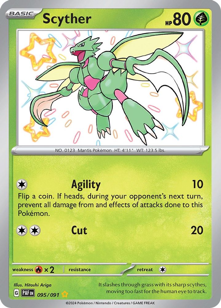 Scyther - [  095 ] - Shiny Rare - Pokemon SV Paldean Fates