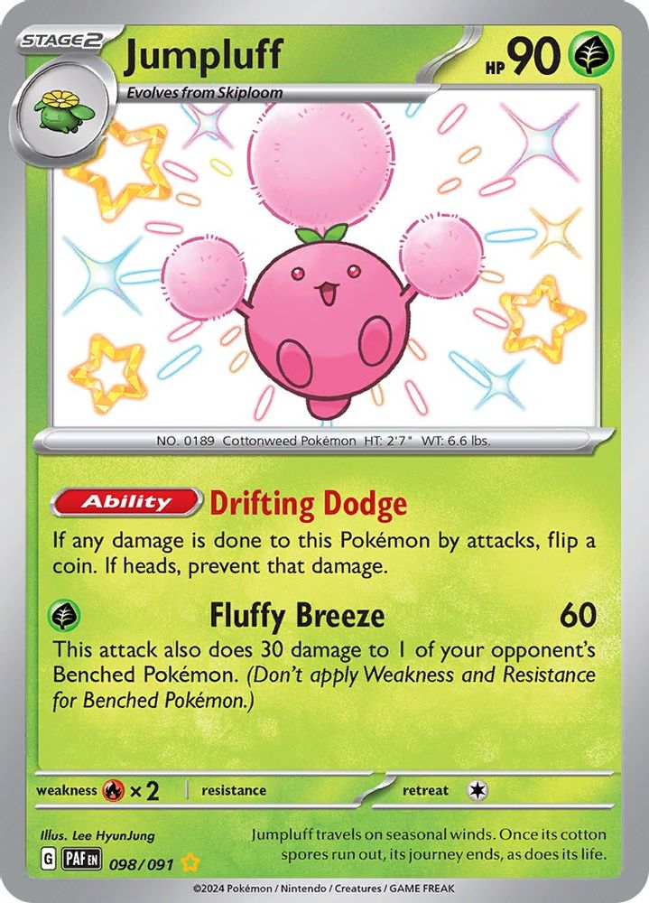 Jumpluff - [  098/091 ] - Shiny Rare - Pokemon SV Paldean Fates