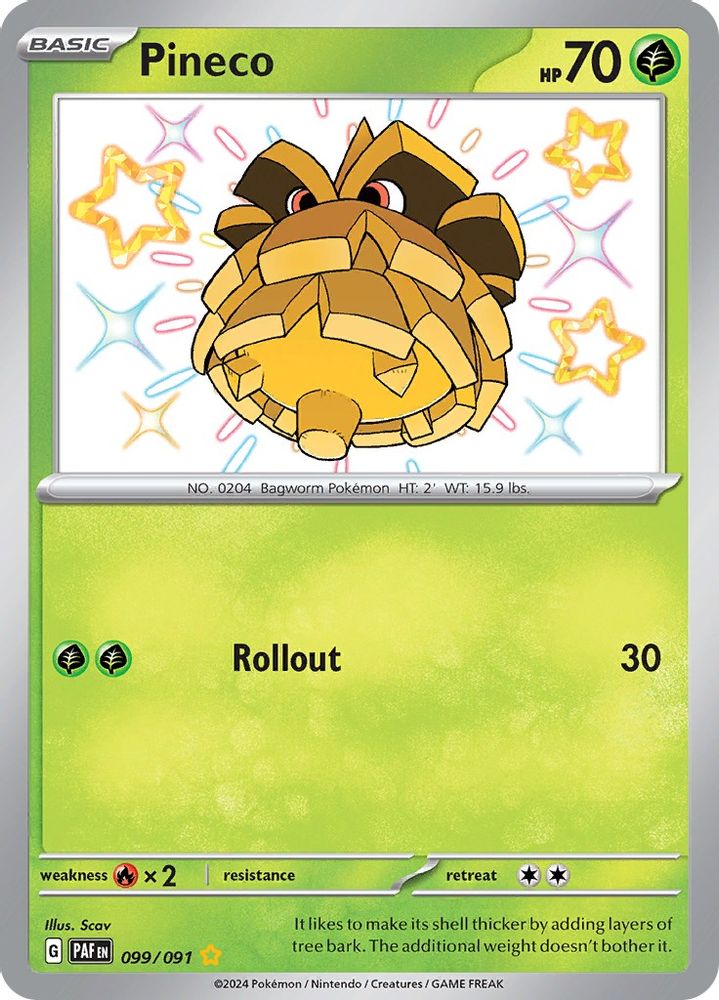 Pineco - [  099/091 ] - Shiny Rare - Pokemon SV Paldean Fates