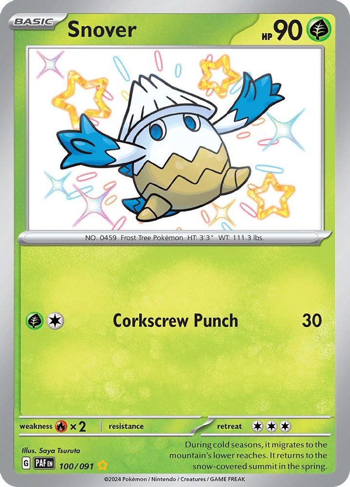Snover - [  100/091 ] - Shiny Rare - Pokemon SV Paldean Fates