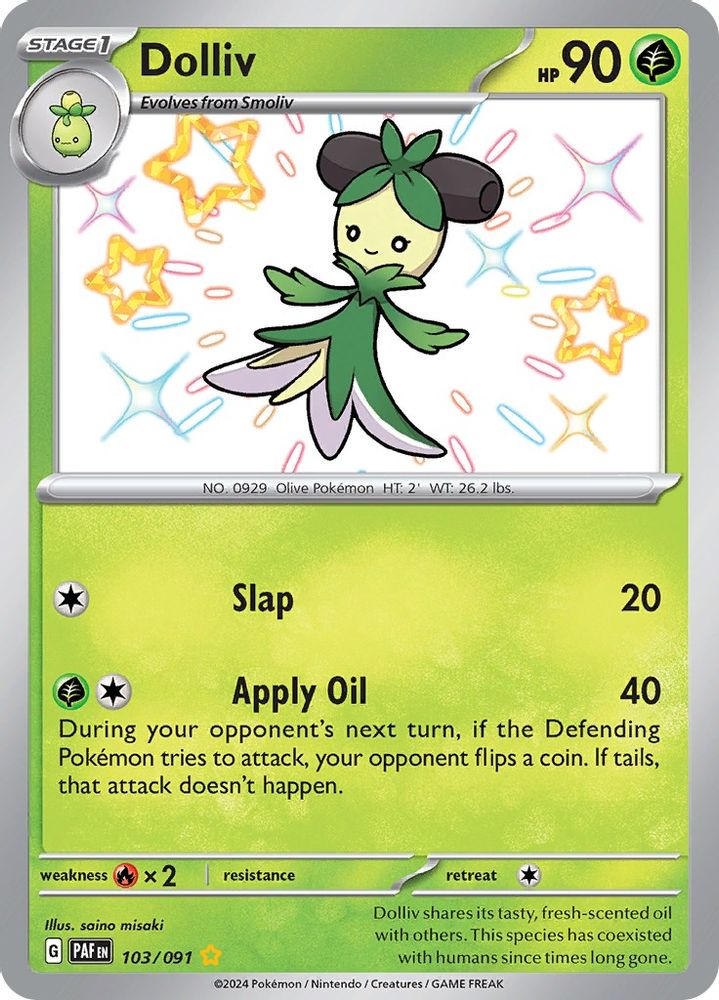 Dolliv - [  103/091 ] - Shiny Rare - Pokemon SV Paldean Fates