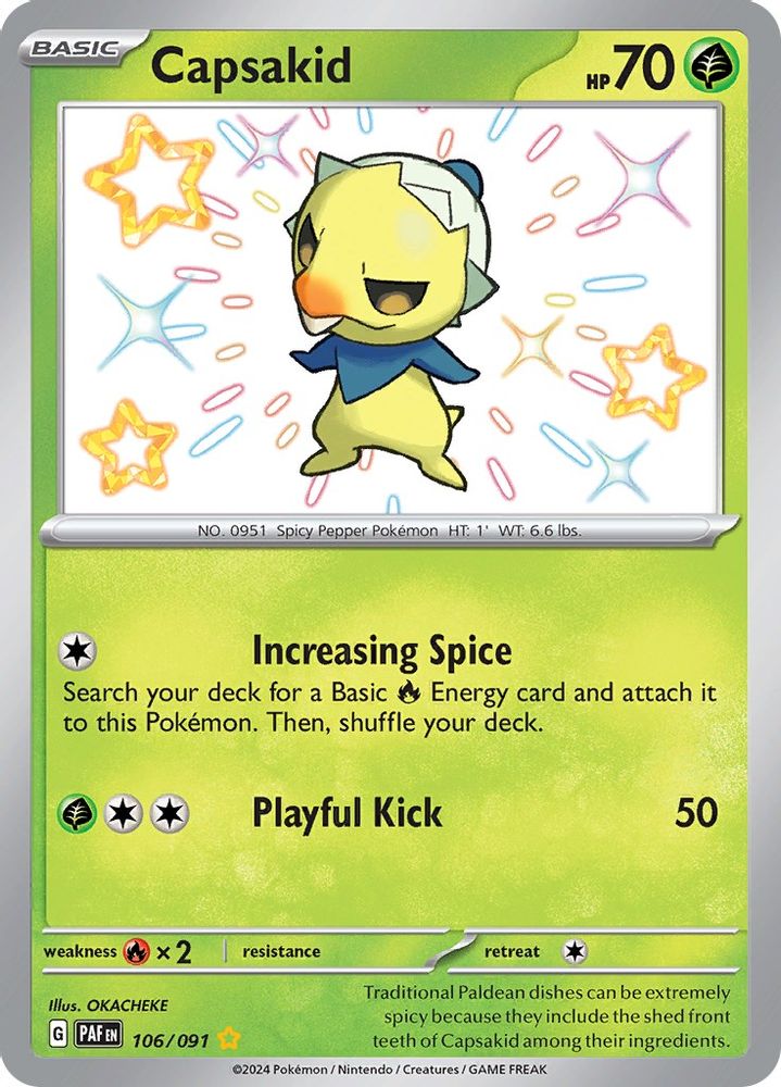 Capsakid - [  106/091 ] - Shiny Rare - Pokemon SV Paldean Fates