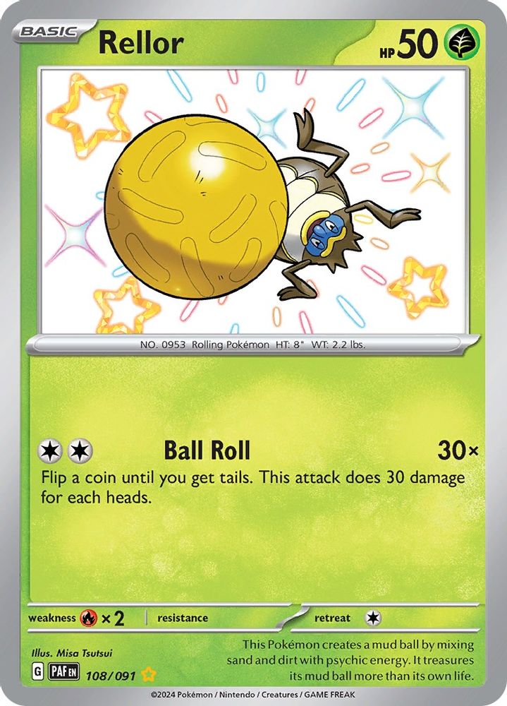 Rellor - [  108/091 ] - Shiny Rare - Pokemon SV Paldean Fates