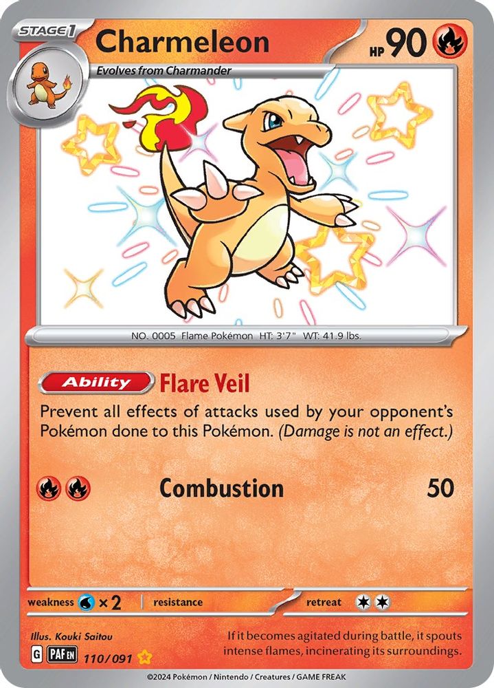 Charmeleon - [  110/091 ] - Shiny Rare - Pokemon SV Paldean Fates