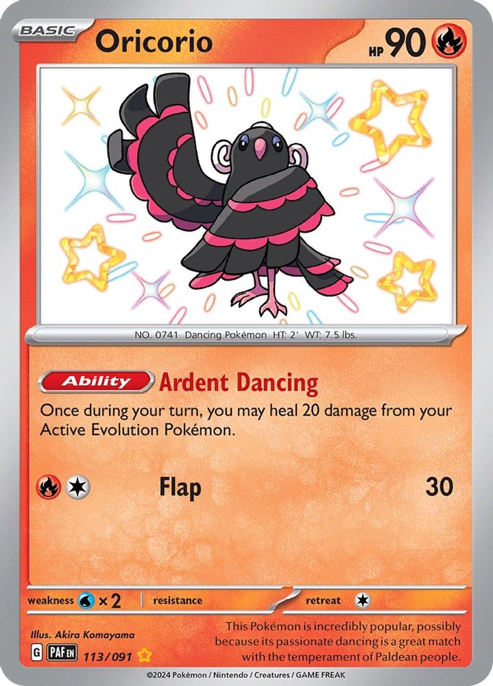 Oricorio - [  113/091 ] - Shiny Rare - Pokemon SV Paldean Fates