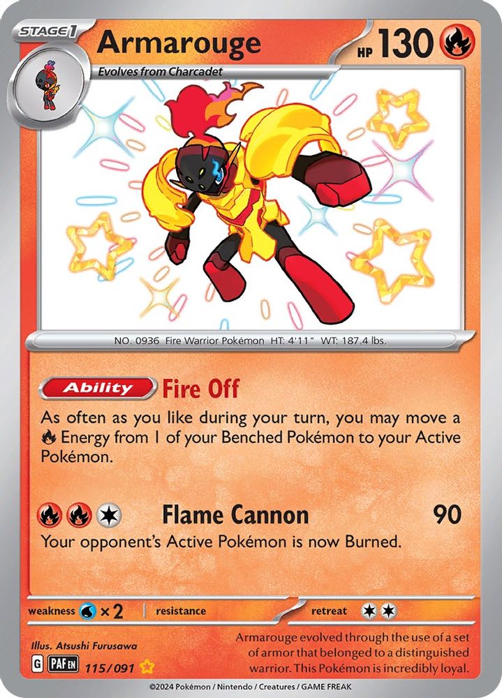 Armarouge - [  115/091 ] - Shiny Rare - Pokemon SV Paldean Fates