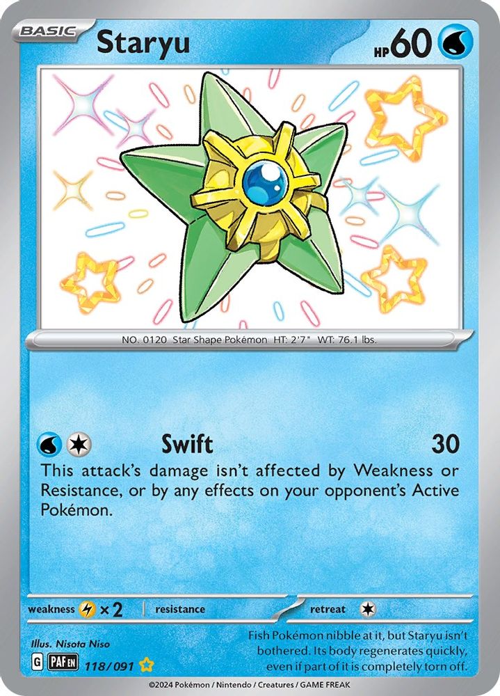 Staryu - [  118/091 ] - Shiny Rare - Pokemon SV Paldean Fates