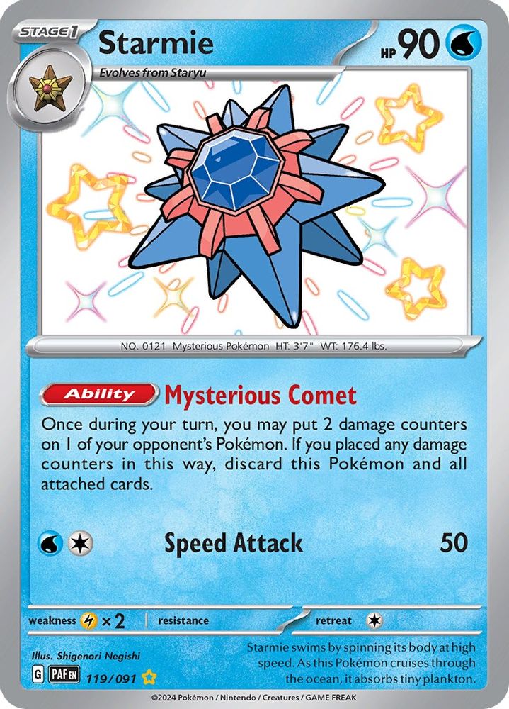 Starmie - [  119/091 ] - Shiny Rare - Pokemon SV Paldean Fates