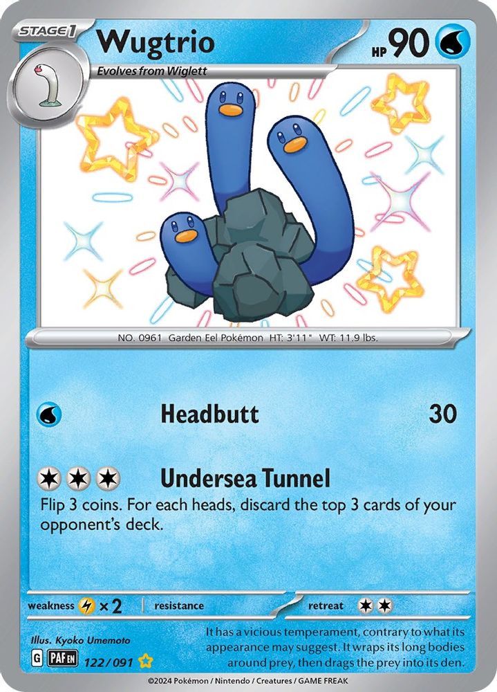 Wugtrio - [  122/091 ] - Shiny Rare - Pokemon SV Paldean Fates
