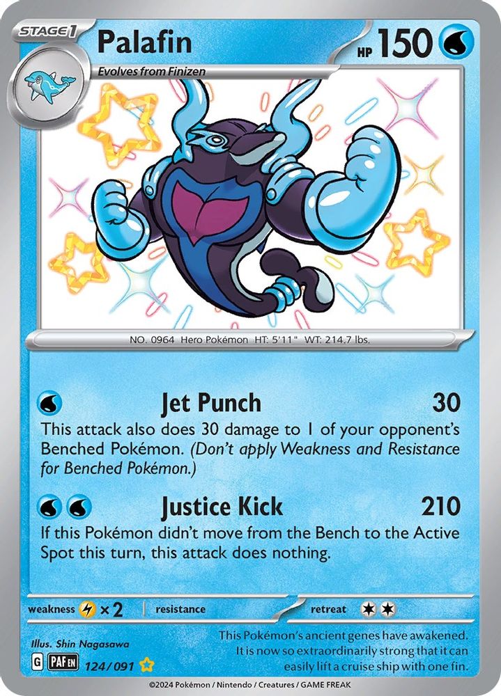 Palafin - [  124/091 ] - Shiny Rare - Pokemon SV Paldean Fates