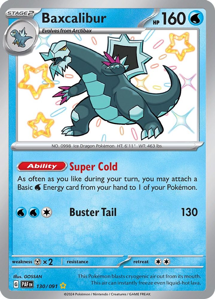 Baxcalibur - [  130/091 ] - Shiny Rare - Pokemon SV Paldean Fates