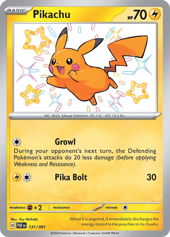 Pikachu - [  131/091 ] - Shiny Rare - Pokemon SV Paldean Fates