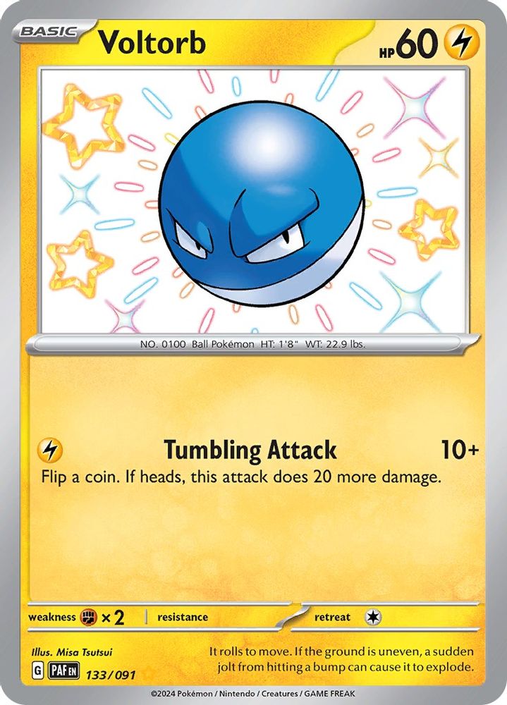Voltorb - [  133 ] - Shiny Rare - Pokemon SV Paldean Fates