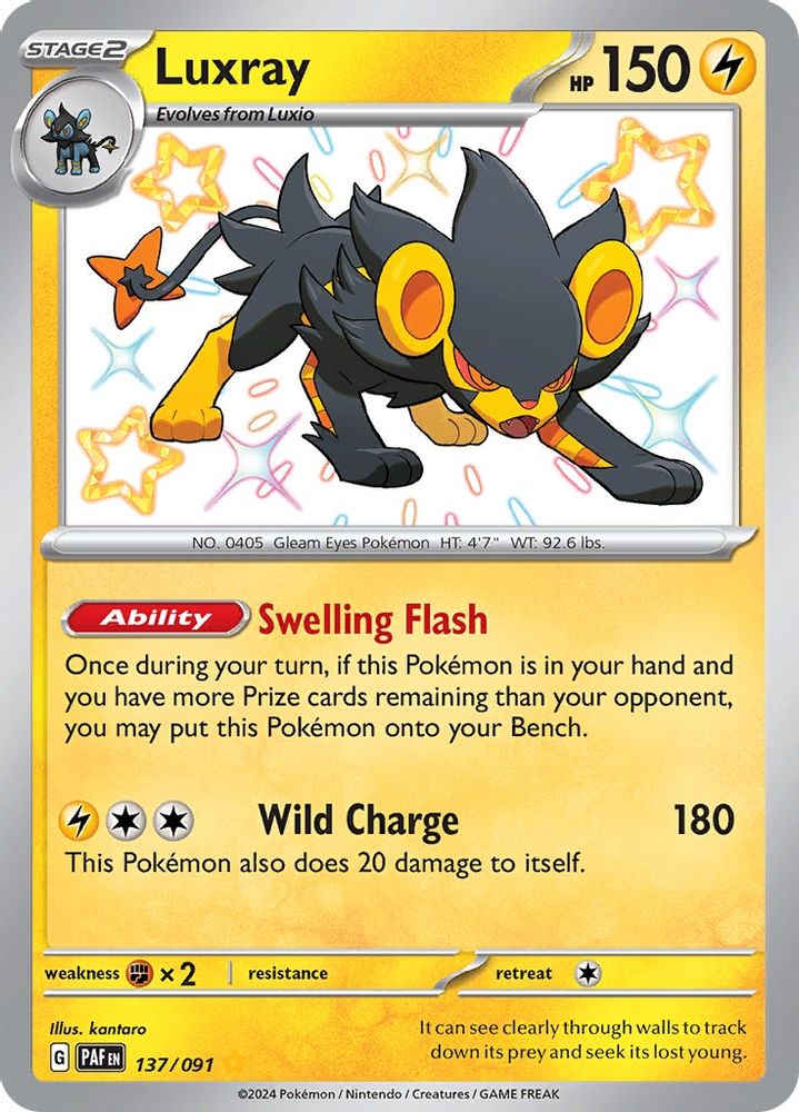 Luxray - [  137/091 ] - Shiny Rare - Pokemon SV Paldean Fates