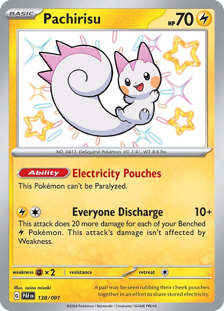 Pachirisu - [  138/091 ] - Shiny Rare - Pokemon SV Paldean Fates