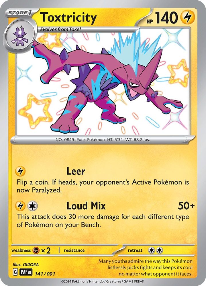 Toxtricity - [  141/091 ] - Shiny Rare - Pokemon SV Paldean Fates