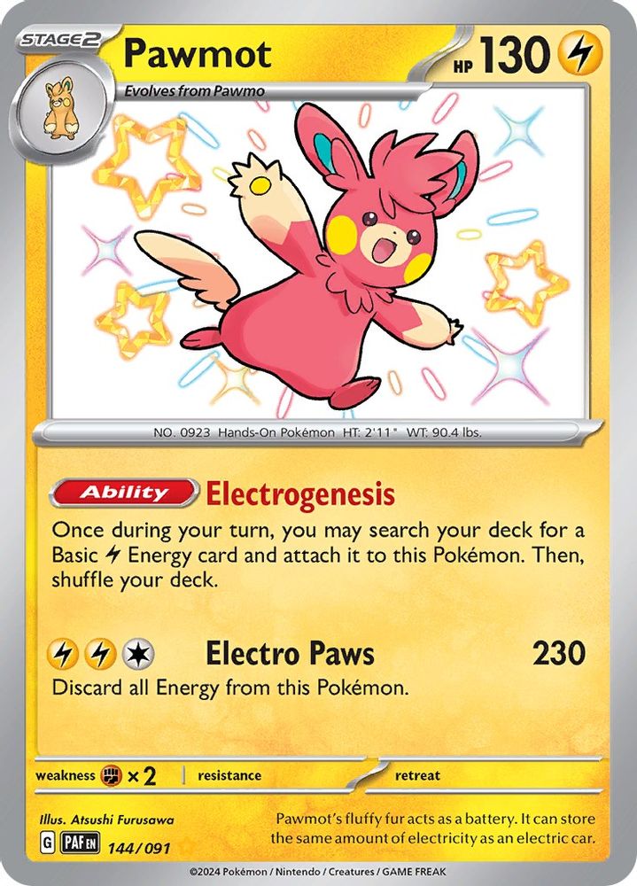 Pawmot - [  144/091 ] - Shiny Rare - Pokemon SV Paldean Fates