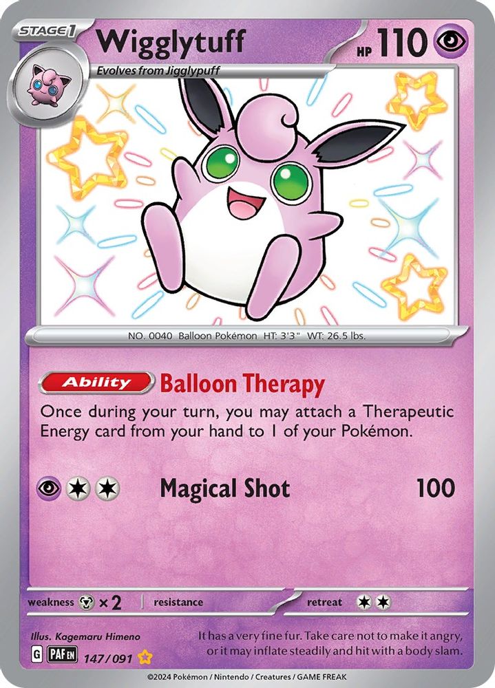 Wigglytuff - [  147/091 ] - Shiny Rare - Pokemon SV Paldean Fates