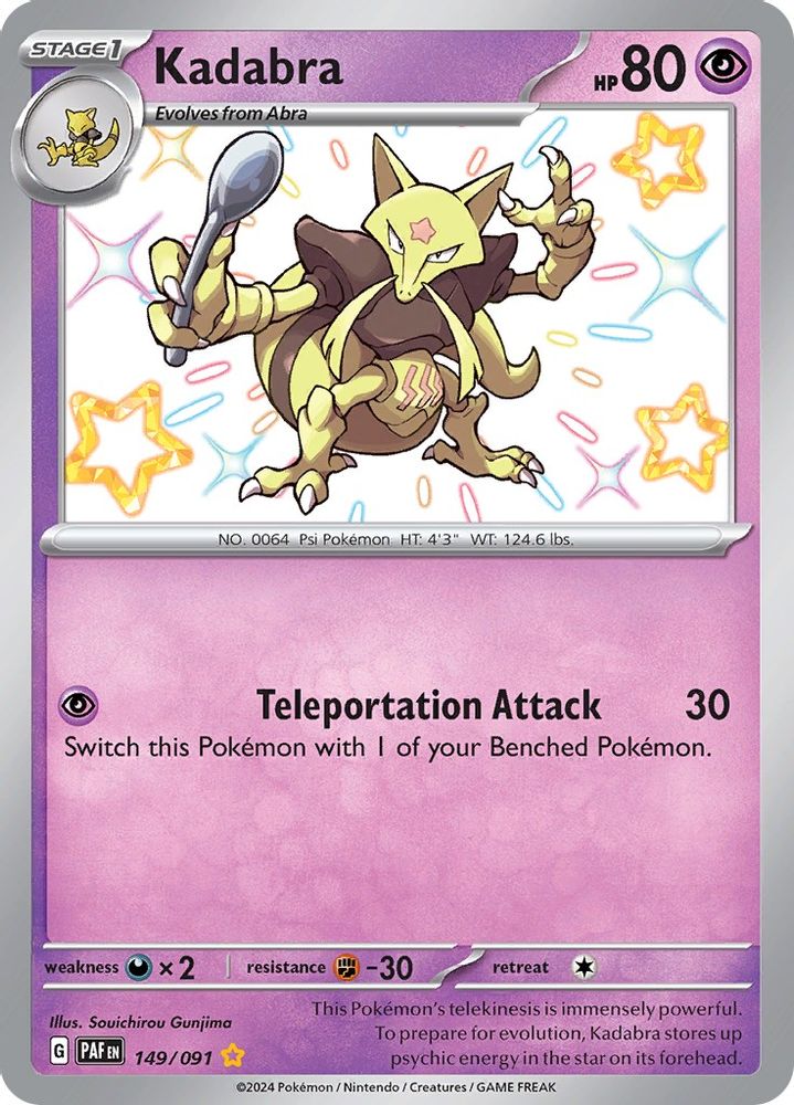 Kadabra - [  149/091 ] - Shiny Rare - Pokemon SV Paldean Fates