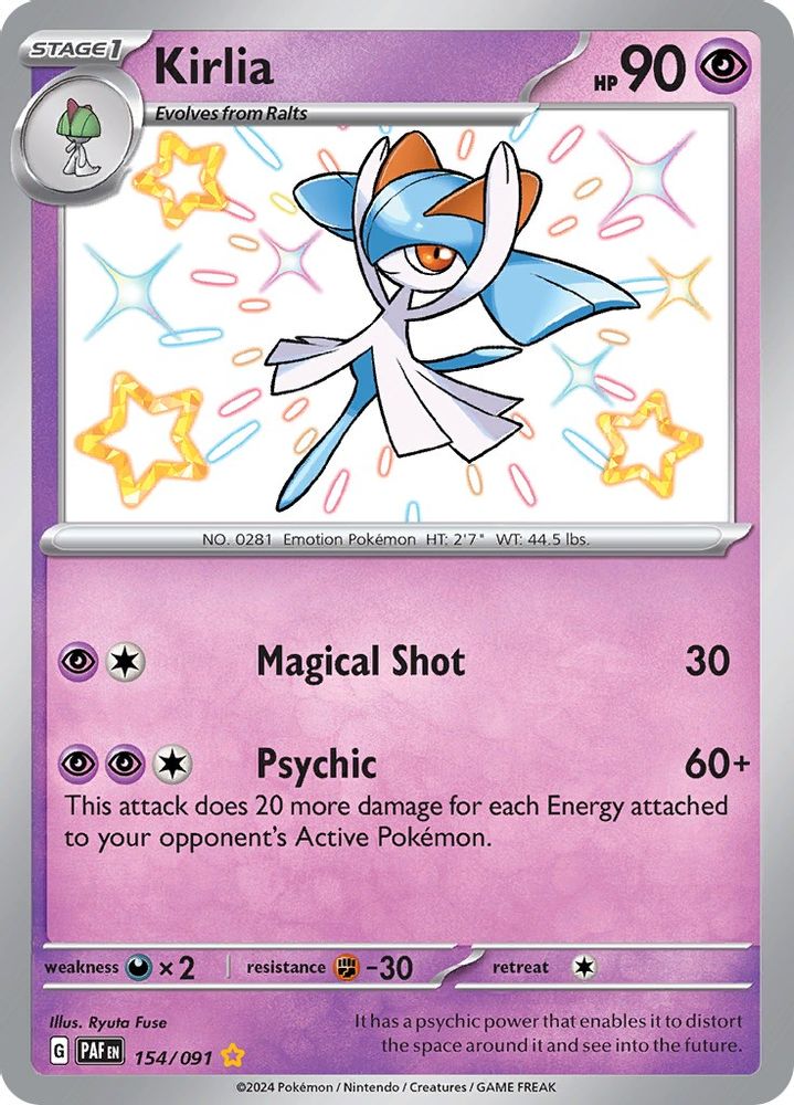 Kirlia - [  154/091 ] - Shiny Rare - Pokemon SV Paldean Fates