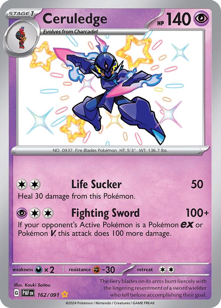 Ceruledge - [  162/091 ] - Shiny Rare - Pokemon SV Paldean Fates