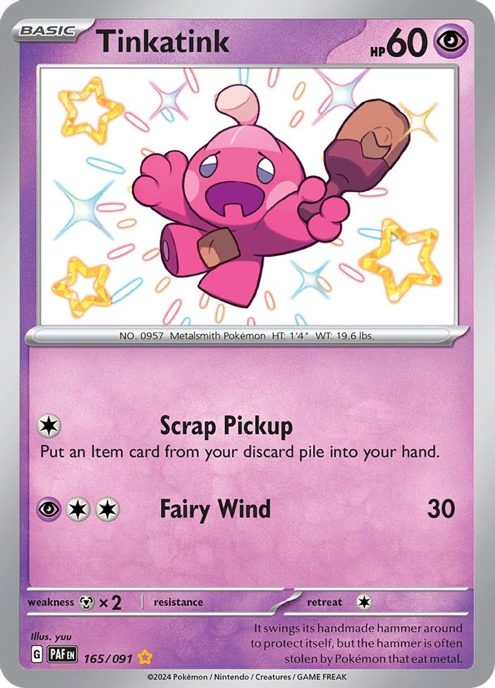 Tinkatink - [  165/091 ] - Shiny Rare - Pokemon SV Paldean Fates