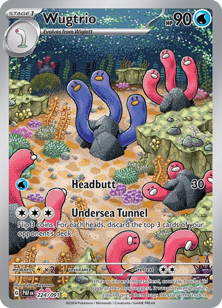 Wugtrio - [  224/091 ] - Illustration Rare - Pokemon SV Paldean Fates