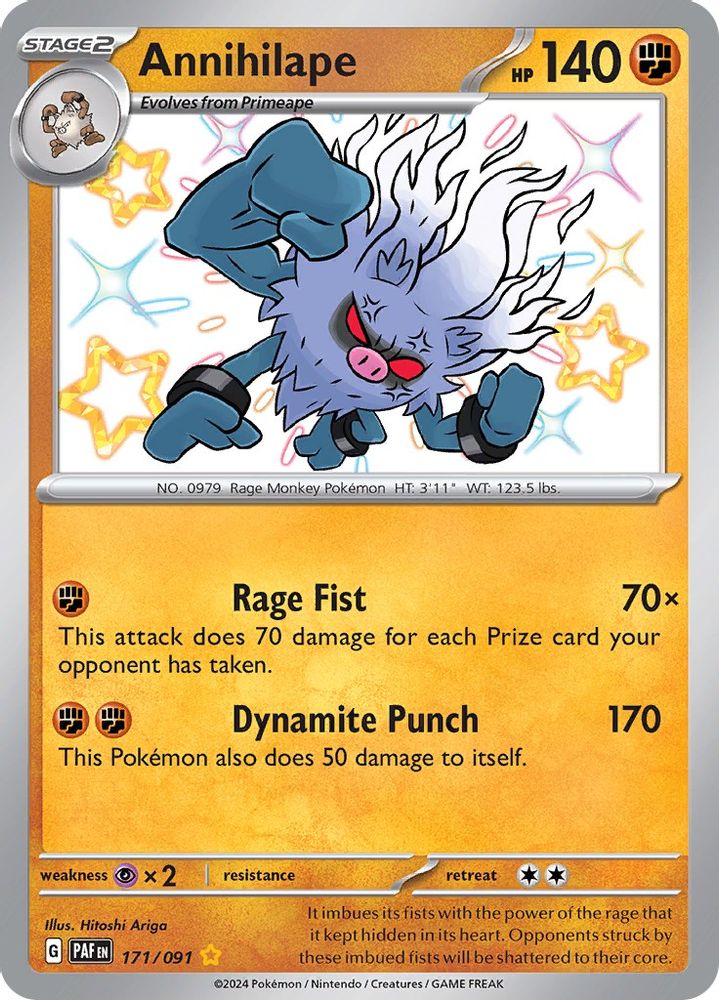 Annihilape - [  171/091 ] - Shiny Rare - Pokemon SV Paldean Fates